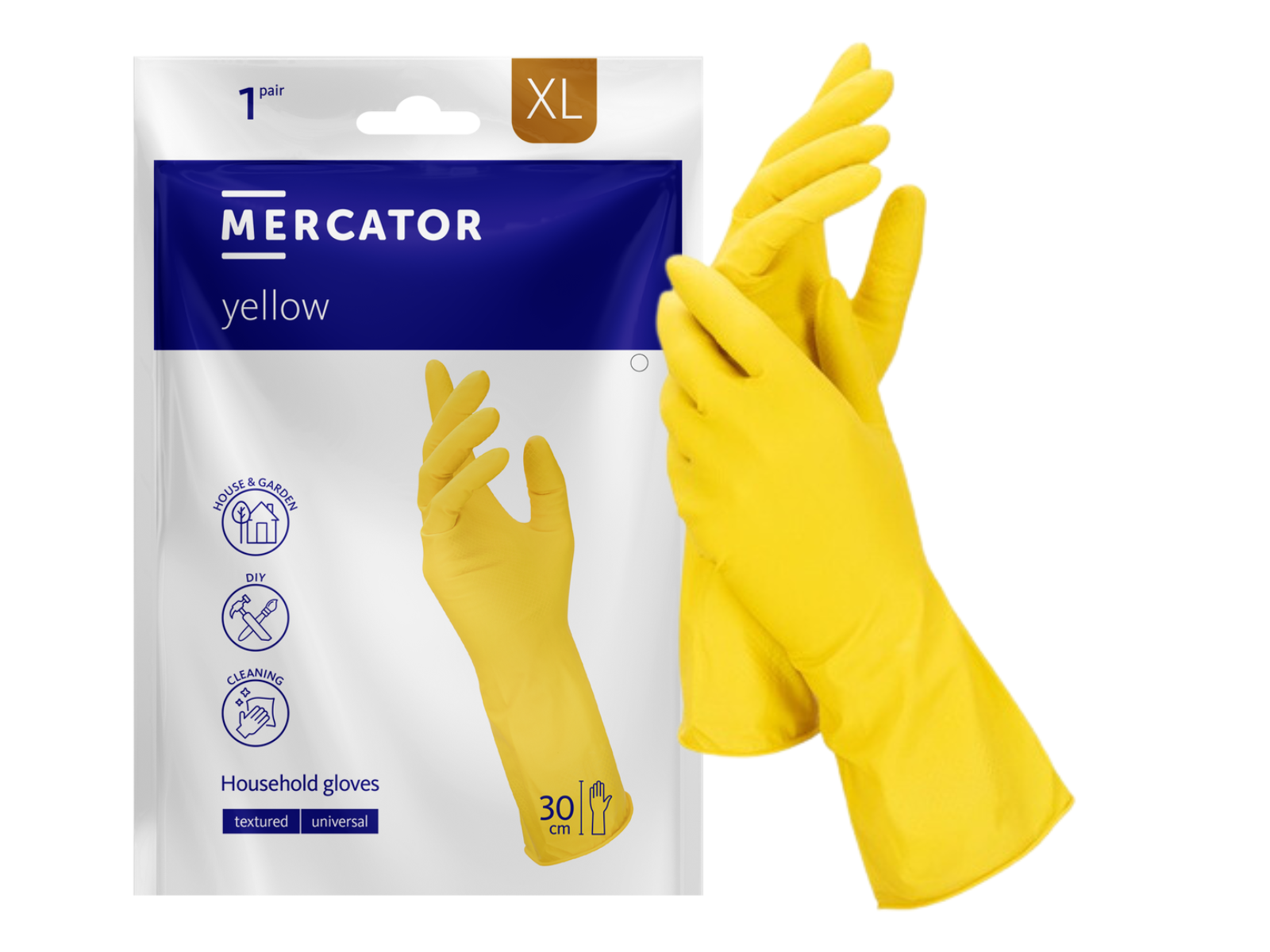 Rękawice Latex XL Yellow Mercator Gospod. Bezp.TXT